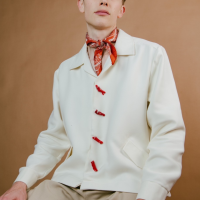 ราคา Cocteau Coral Jacket Lightweight Wool Blend jacket with Red Coral button (20456141583)