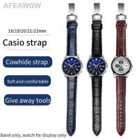 ราคา พริบตา สายหนังสำหรับ Casi O OCEANUS ข้าง ชาย BEM 506L 7AV 501 550 527สร้อยข้อมือ MDV106 18 20 22มม สายนาฬิกาผู้ชายสากลสีดำ (19657556028)