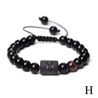 ราคา 12 Constellations Woven Bracelets 8mm Black Beads Stretchable Bangle Gifts Women For Men V1N4 (19659720046)