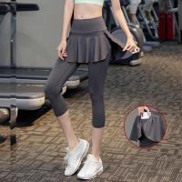 ราคา กางเกงกระโปรงออกกำลังกายสองชิ้นปลอมคลุมสะโพกเอวสูงไซส์ใหญ่สำหรับสาวอวบ200กก สำหรับฤดูใบไม้ร่วงกางเกงโยคะแห้งเร็วสำหรับวิ่งผู้หญิง (18356955488)