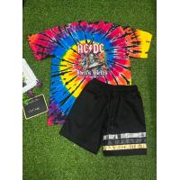 ราคา เสื้อมัดย้อมรุ้งแขนสั้นสกรีนลาย พร้อมกางเกงขาสั้นแถบ สินค้าพร้อมจัดส่ง กางเกงชาย (14939212737)