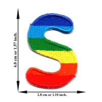 ราคา ตัดรีด ตัวรีดติดเสื้อ อาร์มปัก ติดเสื้อปัก ปักเสื้อ DIYลาย อักษร S สีรุ้ง มีบริการเก็บเงินปลายทาง (6189516990)