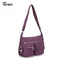 ราคา TEGAOTE ยี่ห้อผู้ชาย Messenger กระเป๋ากันน้ำคุณภาพสูงซิปกระเป๋าผู้หญิง Crossbody ไนลอนกระเป๋าชายหาดสีดำ Designer Bolsa 938 Hot (19630372138)