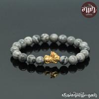 ราคา อาเป่า หินซิลเวอร์เลช อาเกต Silver Lace Agate ขนาด 8 มิล ประดับเบบี้ปี่เซียะ เงินแท้ 92 5 ชุปทอง ปี่เซี๊ยะเบบี้ ปี่เซียะเด็ก คัดหิน หินสามัคคี (1399854752)