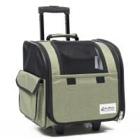 ราคา รถเข็นสัตว์เลี้ยงรถเข็นพับได้กระเป๋าเป้สะพายหลังมีล้อรับน้ำหนักได้10กก การอนุมัติจากสายการบินเคสรถเข็นกระเป๋าใส่สัตว์เลี้ยงแมวสุนัข (14743440371)