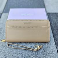 ราคา กระเป๋าสตางค์ซิปรอบใบยาว หนัง PU นิ่ม ด้านในสีครีม มีสายคล้อง พร้อมกล่อง (21233257423)