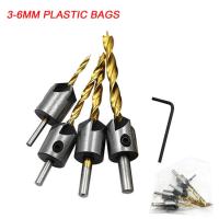 ราคา 3 10Mm ดอกสว่านเจาะชุดก้านกลมเคลือบไทเทเนียมดอกสว่าน HSS Countersink Drill เครื่องมืองานไม้น่าเบื่อพร้อม Hex L Wrench (20827281632)