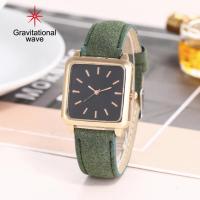 ราคา นาฬิกาข้อมือแฟชั่นสำหรับผู้หญิงนาฬิกาควอทซ์หน้าปัดสี่เหลี่ยมแบบอนาล็อกสายหนังเทียมไม่มีตัวเลข (10392246150)