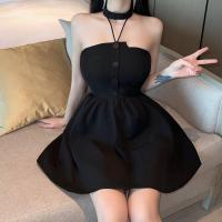 ราคา Summer Pure Desire New Hanging Neck Dress Temperament Fashion Spicy Girl Sleeveless Off Shoulder Slim Fit A line Skirt Short Dress (20762058774)