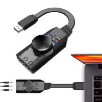 ราคา USB Audio Adapter Virtual 7 1 Surround Sound Aux to USB with Volume Control Portable USB Audio 3 5mm Sound Card Driver Free USB Audio Interface for Headset Headphone Laptop special (20479286118)