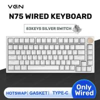 ราคา คีย์บอร์ดโปร N75 Vgn แท้82คีย์ Tri Mode บลูทูธไร้สาย2 4G Hotswap แบบมีสายอุปกรณ์เสริมสำหรับคีย์บอร์ดแบบกลไกของขวัญเกมส์ Pc (20706145439)
