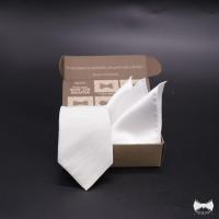 ราคา เซ็ทเนคไทผ้าไหมสีขาว ผ้าเช็ดหน้าสูท (20488628948)