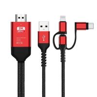 ราคา USB ขนาดเล็กแบบ3ใน1เพื่อสายอะแดปเตอร์ HDMI Lightning ไปยัง HDMI สำหรับ iPhone X 6 7 8 iPad S8 Samsung S9โทรศัพท์ Android ไปยัง TV HDTV (19655313125)