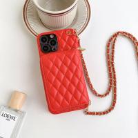 ราคา เหมาะสำหรับกระเป๋าใส่การ์ดสะพายข้าง 13promax เคสศัพท์สไตล์ชาแนล 15 การค้าต่างประเทศที่หรูหราหนังแกะรูปสี่เหลี่ยมขนมเปียกปูน (20737952421)