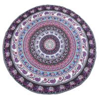 ราคา Round Print Bohemian Mandala Tapestry Wall Hanging Picnic Beach Towel Blanket Purple Elephant Mandala (20139149922)