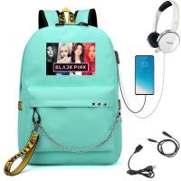 ราคา BLACKPINK ปาร์คแจยอง LISA กระเป๋าเป้สะพายหลังแบบเดียวกับ Kim Ji Soo กระเป๋าเป้สะพายหลังสไตล์เกาหลี USB (19519888413)