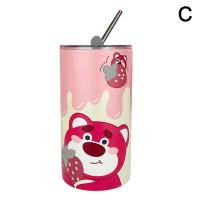 ราคา 600ML Cartoon Strawberry Bear Straw Cup Stainless Steel Ice Drinking Cup Cup Vacuum Preservation U4A2 (20239917390)