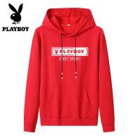 ราคา Playboy เสื้อยืดแขนยาวมีฮู้ดสำหรับชายและหญิงเสื้อสเวตเตอร์พิมพ์ลายจุดสีพื้นใส่สบายสำหรับฤดูใบไม้ร่วงและฤดูหนาว (12753785610)