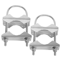 ราคา Double Antenna Mast Clamp V Jaw Bracket U Bolts Pipe Mounting Hardware 2 Sets for WiFi Antenna TV Antenna (20352686921)