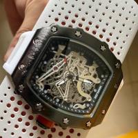 ราคา 2021 waterproof non mechanical internet celebrity new Swiss luminous barrel type non mechanical domineering hollow oversized mens watch (20726392950)