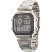 ราคา Casio Mens AE1200WH 1A Black Analog Digital Multi Function Watch Silver (20426395567)