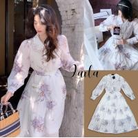 ราคา LAILA Brand LL142 ชุดเซต 2 ชิ้น เสื้อชีฟองแขนยาวทรงคอบัวงานแต่งขอบลูกไม้ แมทช์กับ กระโปรงยาว (21295311856)