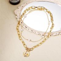 ราคา 17KM Vintage Multi layer Coin Chain Choker Necklace For Women Gold Silver Color Fashion Portrait Chunky Chain Necklaces Jewelry (9389560729)