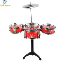 ราคา LeadingStar ชุดกลองแจ๊สของเล่นสำหรับเด็กกลองชุดของเล่นดนตรีพร้อมไม้ตีกลองฉิ่งของขวัญสำหรับเด็กหญิงเด็กชาย cod (19550161301)
