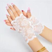 ราคา Fashion model shop Women Lace Gloves Short Cute Fingerless Gloves Sunscreen Vintage Adult Girls Ladies Glove (18915287303)