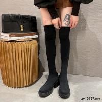 ราคา Famous classic over the knee high heeled boots 2022 new autumn socks boots thick heel fashion net red elastic boots are (16531847092)