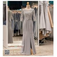 ราคา ชุดราตรีออกงาน ชุดราตรียาว PFL065 ชุดแม่เจ้าสาว ชุดราตรียาวมีแขน พร้อมส่ง ชุดไปงานแต่งกลางคืน คนอ้วนใส่สวย dressy day dressy day (7701859819)