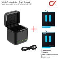 ราคา Telesin GoPro Rechargeable Battery for GoPro Hero 12 11 10 9 Charger Battery Box 3 Channel แบตโกโปรพร้อมแท่นชาร์จ (20583322056)