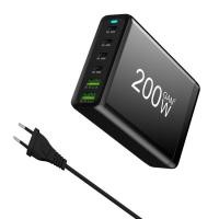 ราคา USB C Charger 200W 6 Port Desktop Charger Charging Station PD Fast Charging Laptop Power Adapter Charger Block Adapter for Pad Phone adorable (20335959698)