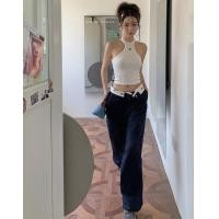 ราคา กางเกงเอวต่ำสไตล์สาวแซ่บสไตล์ยุโรปและอเมริกาแบบใหม่ปี2023กางเกงลำลองแบบพลิกเอวกางเกงทำงานทรงสอบแบบลำลองกางเกงขากว้างผู้หญิง (18099239862)