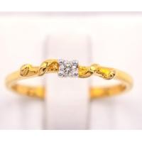 ราคา Happy Jewelry แหวนชูเม็ดเดี่ยว เม็ดยอด 6 ตัง ก้านเถาวัลย์พันสวยๆ ทองแท้ 9k 37 5 เพชรเกสร ME800 (16979400676)