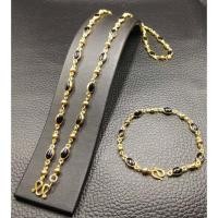 ราคา ชุดสร้อยคอ ข้อมือพิงค์โกลด์ลายเม็ดมะยม งานปราณีตสวยมาก สร้อยยาวสวมหัว (15993625206)