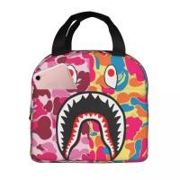 ราคา Bape ฉลามถุงอาหารกลางวันอลูมิเนียมฟอยล์หนาฉนวนกันความร้อนฟอร์ดผ้าอาหารกลางวันเบนโตะกระเป๋าสำหรับผู้หญิงผู้ชายเด็ก (14562595124)