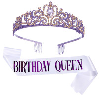 ราคา สายสะพายวันเกิดสีม่วงและชุดสวมมงกุฎราชินีอุปกรณ์ตกแต่งงานวันเกิดสีม่วงมงกุฎสีม่วงรัดเกล้าสีม่วงมงกุฎสีม่วงสำหรับผู้หญิงหญิงสาวมงกุฎรัดเกล้าวันเกิดสีม่วงมงกุฎวันเกิดและสายสะพายวันเกิด (17293339442)