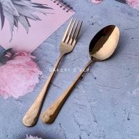 ราคา Bakery DVER ช้อนส้อมคู่สแตนเลสแท้ ขายยกคู่ น้ำหนักดี ช้อนกินข้าว ช้อนส้อมสแตนเลส ช้อน ส้อม (10567219992)