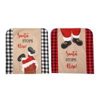 ราคา 2PCS Christmas Decorations Printed Chimney Old Man Chair Cover Red and Black Plaid Dress Up (20947214661)