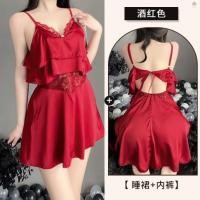 ราคา ชุดนอนผ้าชีฟองผ้าแพรสายเดี่ยวสุดเซ็กซี่ (20793159191)