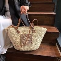 ราคา ครอบครัว LOEWE Laurence กระเป๋าฟางตะกร้าถักหญิงความจุมากกระเป๋าโท้ทชายทะเลใหม่2023กระเป๋าชายหาดฤดูร้อน (20370133660)