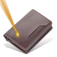 ราคา 2023 Anti Rfid Card Holder Case Men Wallets Business Id Credit Bank Cardholder Bag Male Slim Metal Leather Smart Magic Wallet (15615342900)