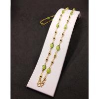 ราคา สร้อยคอทองประดับคริสตัลสวารอฟกี้เพชรเหลี่ยมแฟนซี ฝาครอบลายดอกพิกุล สวย ยาว 24 นิ้ว N0854A (15120246903)