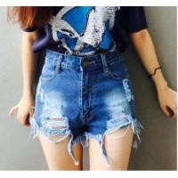 ราคา กางเกงยีนส์ ผู้หญิง ขาสั้น เอวสูง ขาดแหว่ง เซอร์ เซ็กซี่ ขากว้าง ผ้าไม่ยืด 3 สี กางเกงผู้หญิง ป้ายกวาง (16036242599)