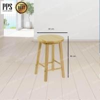 ราคา เก้าอี้มินิมอล เก้าอี้ไม้ เก้าอี้ทรงสูงกลม ไม้ยางพารา สูงขนาด 18 นิ้ว (240401682)