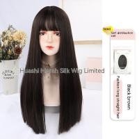 ราคา Tse วิกผมยาวผู้หญิงปลอกหุ้มหัวไม้กอล์ฟเต็มรูปแบบธรรมชาติผมตรงยาวจำลองสีแดง Msl 102ซ่อมแซมชุดวิกผมสีน้ำตาลสีชมพู (20168595233)