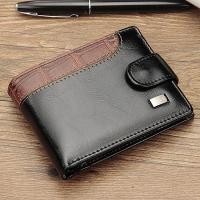 ราคา Men Wallets Patchwork Leather Short Male Purse With Coin Pocket Card Holder Brand Trifold Wallet Men Clutch Money Bag (19684709371)