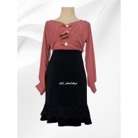 ราคา กระโปรงหางปลาระบายแต่งชายลูกไม้ตำลึง (19018467593)