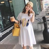 ราคา ชุดคลุมท้องกระโปรงสั้นคอกลมพิมพ์ลาย ชุดคลุมท้องสำหรับสตรีมีครรภ์ สีพื้น งานทรงหลวม ใส่ทำงาน ใส่ไปเที่ยว มี 2 สีให้เลือก (14034020043)